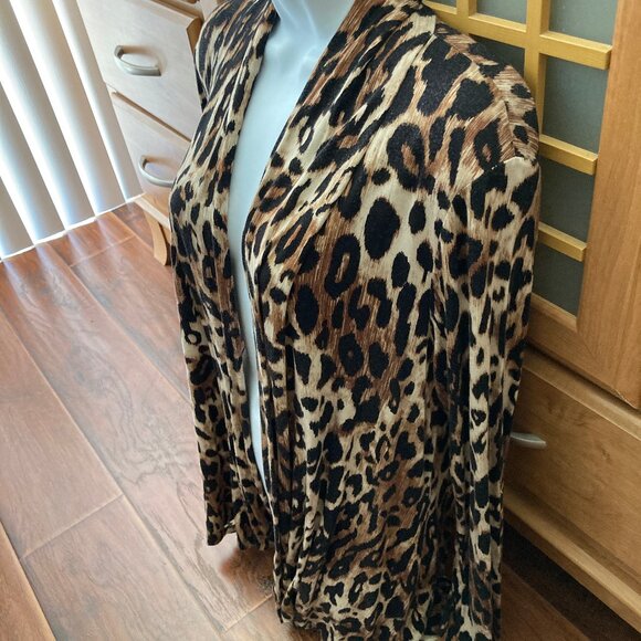 G Collection Leopard Cardigan Jacket Large - Picture 3 of 5